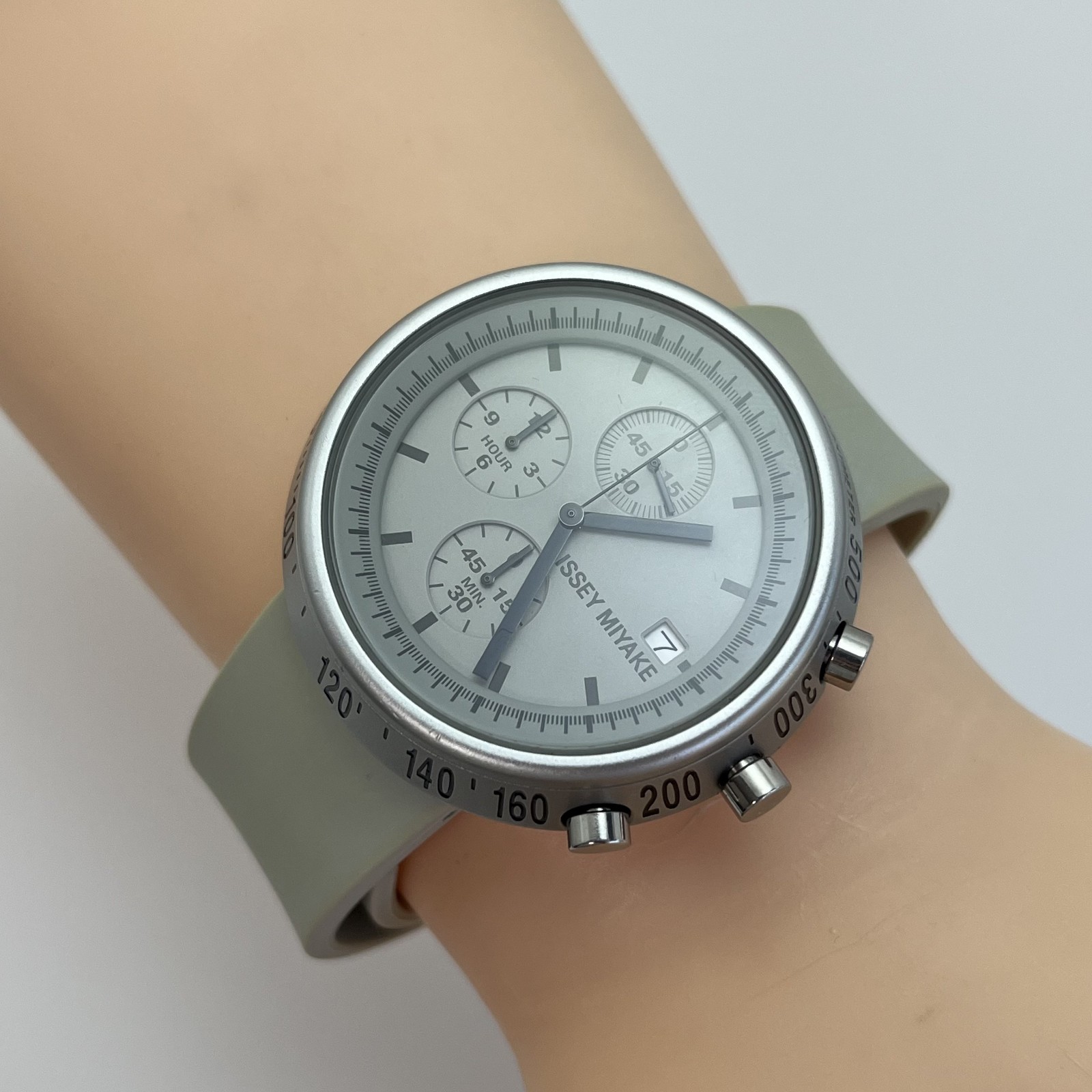 Issey Miyake TRAPEZOID Chronograph NAOTO FUKASAWA Qz Watch Japan Date #636B