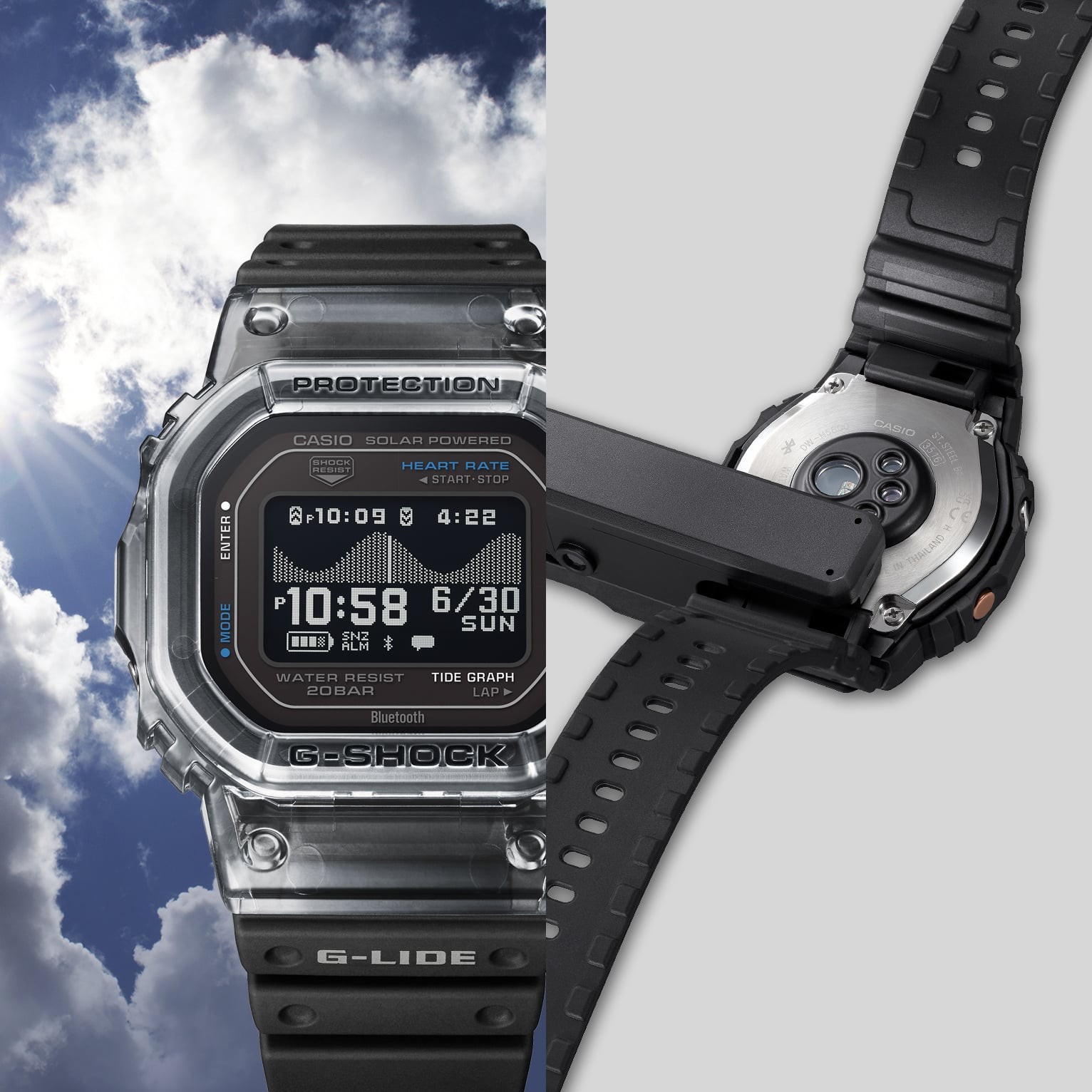 CASIO G-SHOCK GBX-H5600-1JR G-LIDE Bluetooth Tough Solar Black MIP Watch 45.4mm