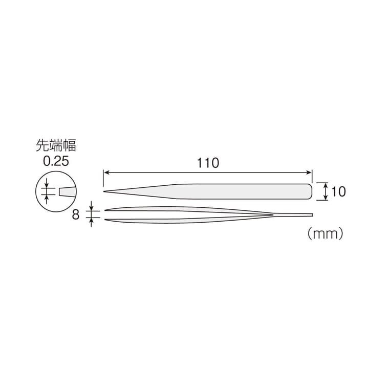 HOZAN Tweezers Standard Thick Tapered Straight type P-898 Tip 0.25mm