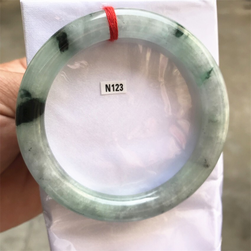 61mm Natural Green Myanmar Jadeite Jade Bracelet Bangle Emerald Jade Bracelet