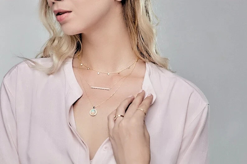 0.27CT Round Natural Diamond Women’s Engagement Gift Satiation Necklace 14k Gold