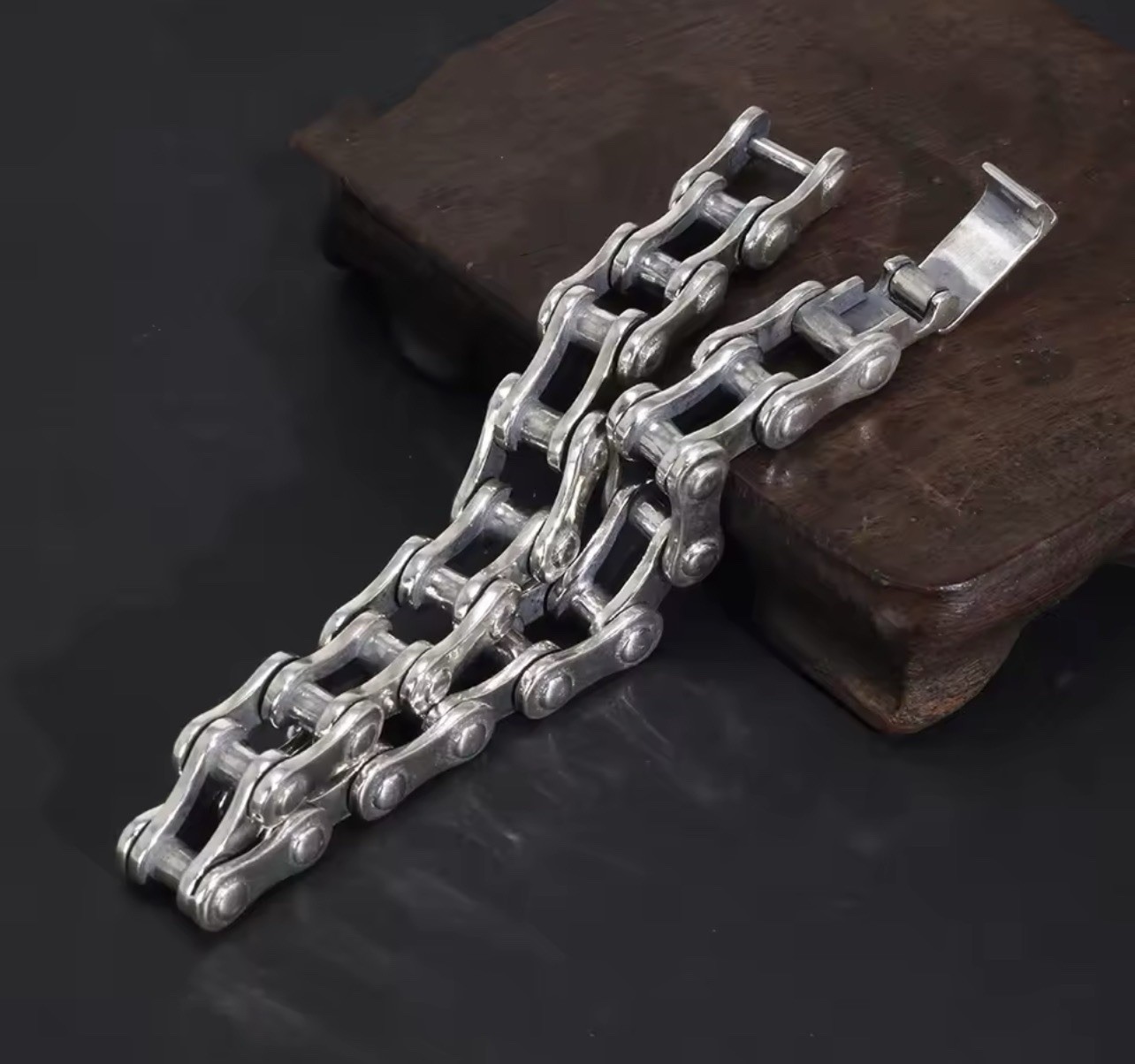 925 Sterling Silver Bracelet for Men Women, Bicycle Chain Style, 10mm/20cm