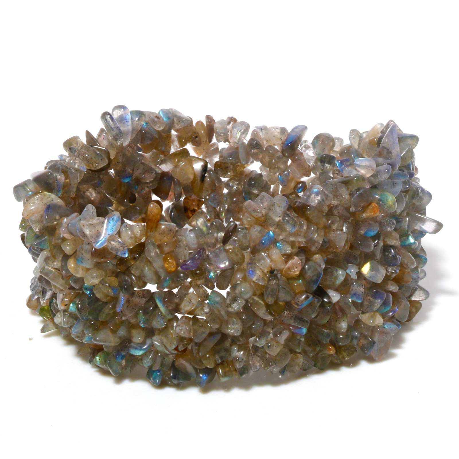 Natural Gemstone Chip Stretch Bracelet Multi Layer Beaded Jewelry Choose Stone