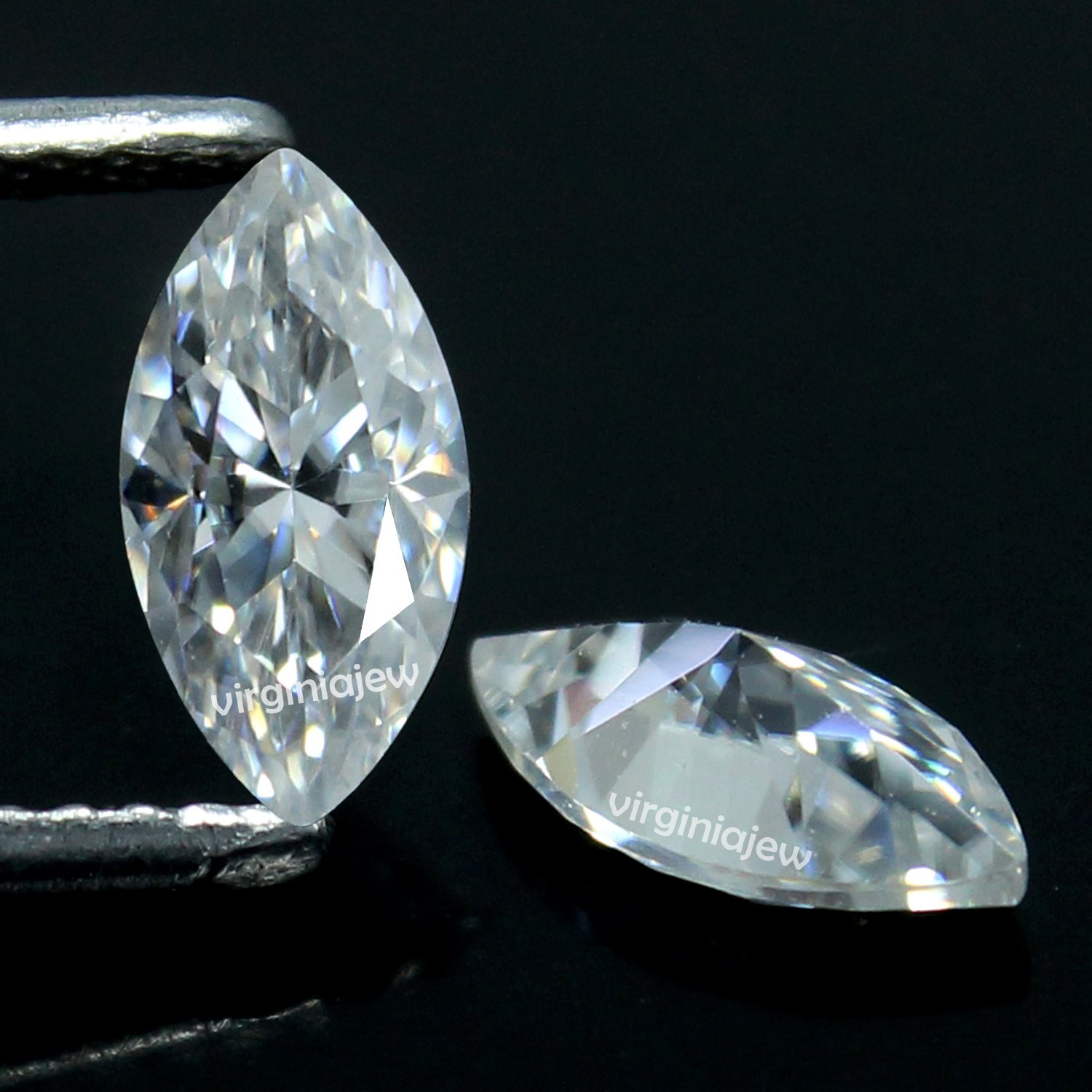Natural DE Color VVS1 Clarity White 2.5×5 MM Marquise Pair Excellent Cut Diamond