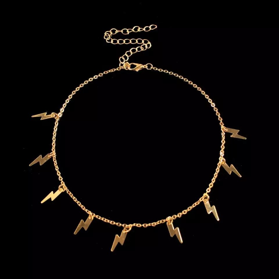 Choker necklace black bead gold or silver variety choices