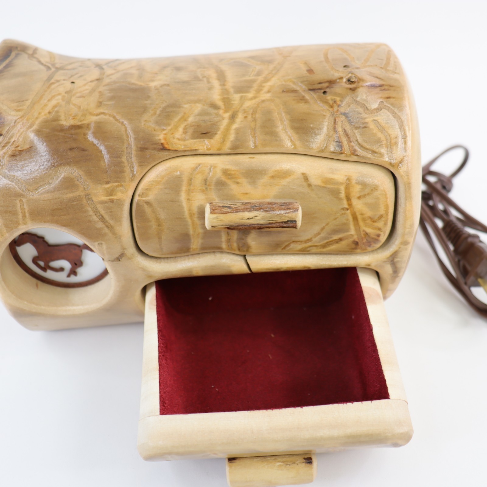 Aspen Wood Wooden Trinket Jewelry Box Nature Turns Rustic Cabin Night Light