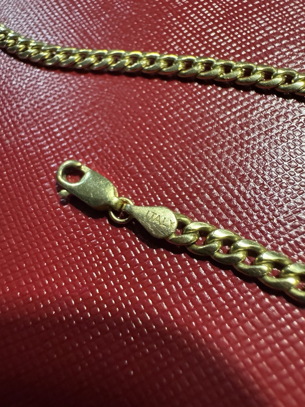 10k Yellow Gold Curb Link Chain Necklace Lobster Clasp 20 inches