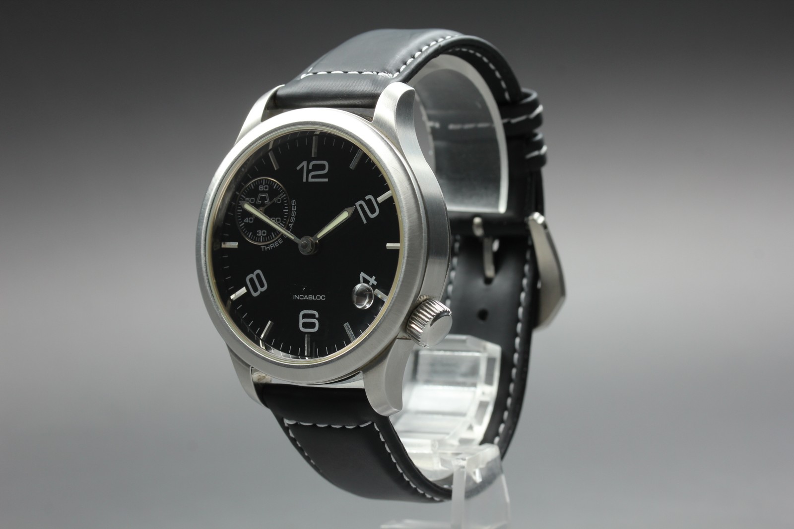 Anonimo Opera Meccana Three Glasses 5004 Black Small Second Manual Winding Watch