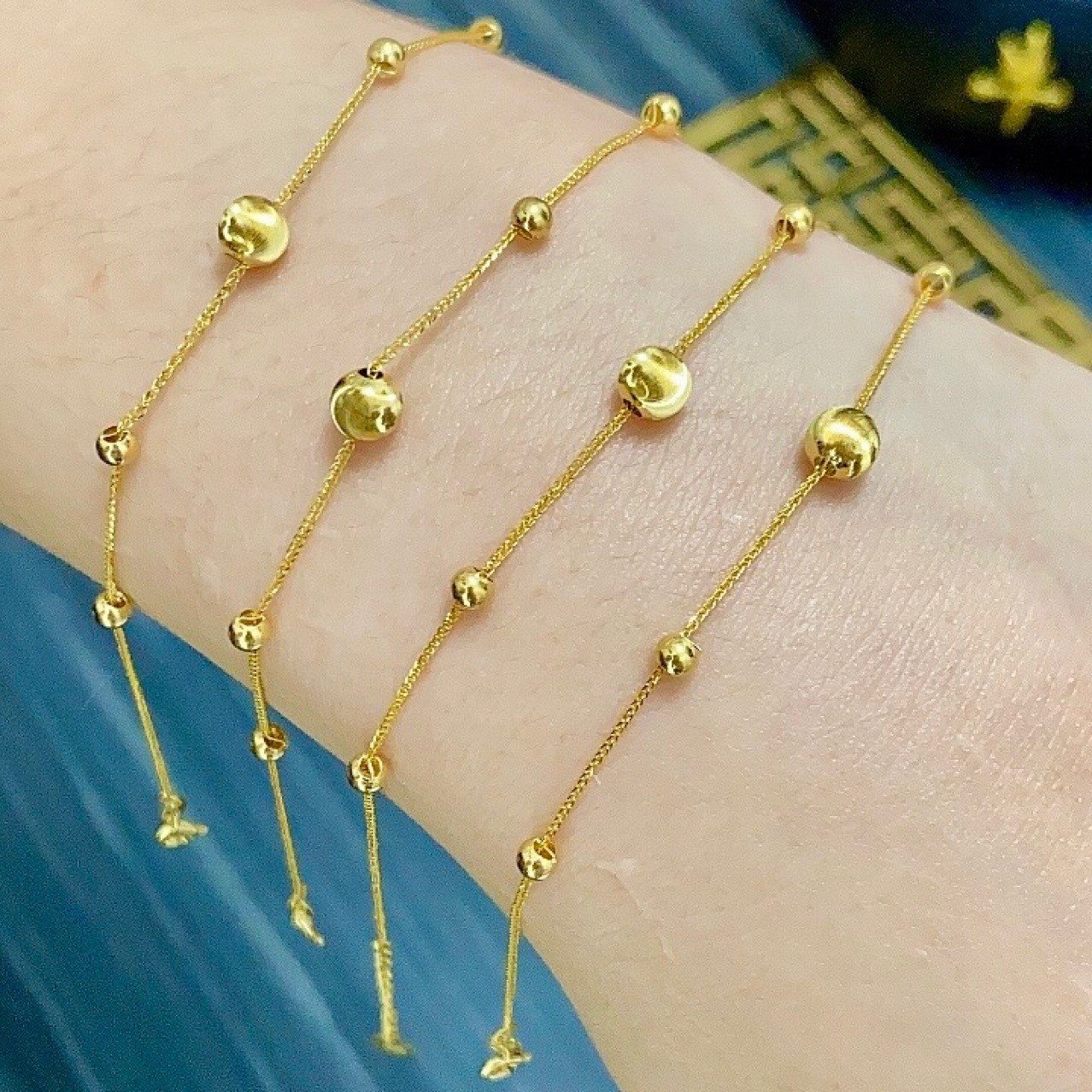 Real Solid 18k Yellow Gold Bracelet Fine Gold Jewelry 0.5g