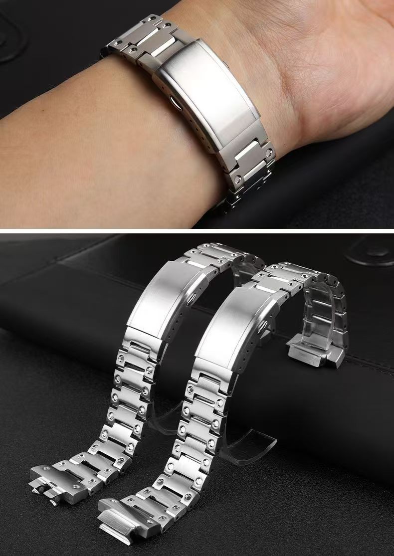 Compatible with G-Shock Casio GM-5600 GM-2100 stainless steel strap