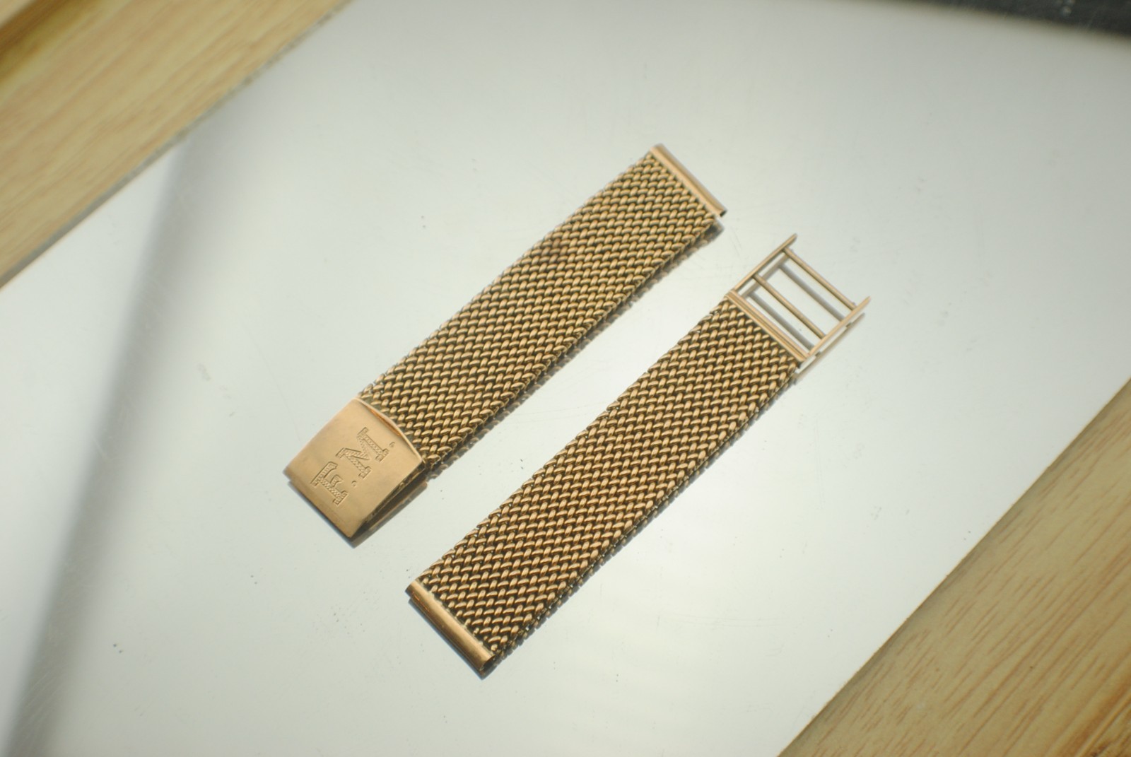 VINTAGE 18K YELLOW GOLD 17.4MM LUG 47.5 G BRACELET 1950S 17CM IWC OMEGA PATEK VC
