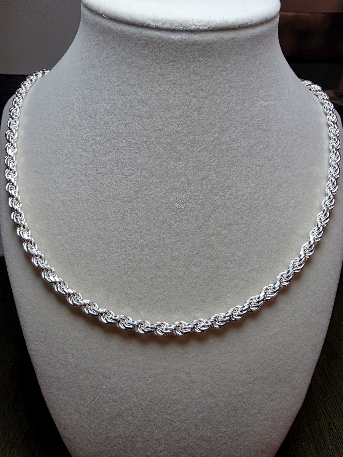 26″ 5mm 50g Rope Solid 925 Sterling Silver Stamped