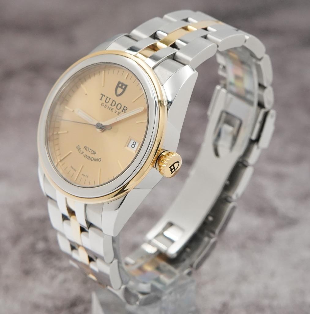 Tudor Glamour Date Ref. 55003 Champagne Dial Gold and Stainless 36mm Mens Watch