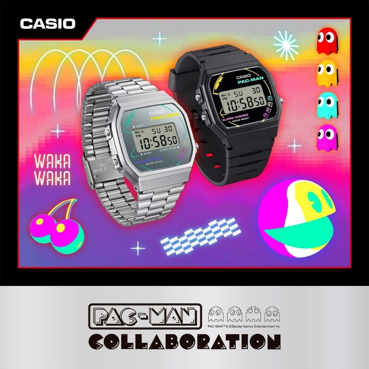 CASIO CLASSIC Men’s Watch F-91WPC-1AJR Black Pac-Man collaboration LIMITED