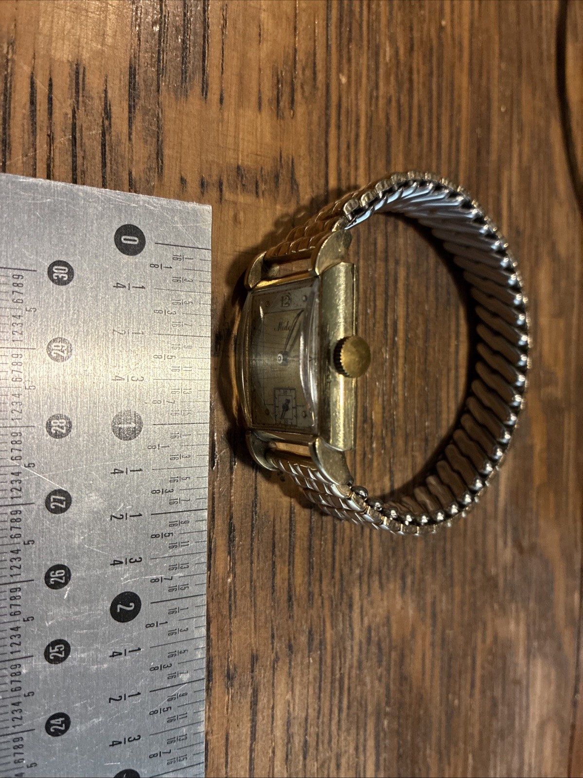 Vintage Mido 14k Gold Filled Mechanical Tank Style Watch Running