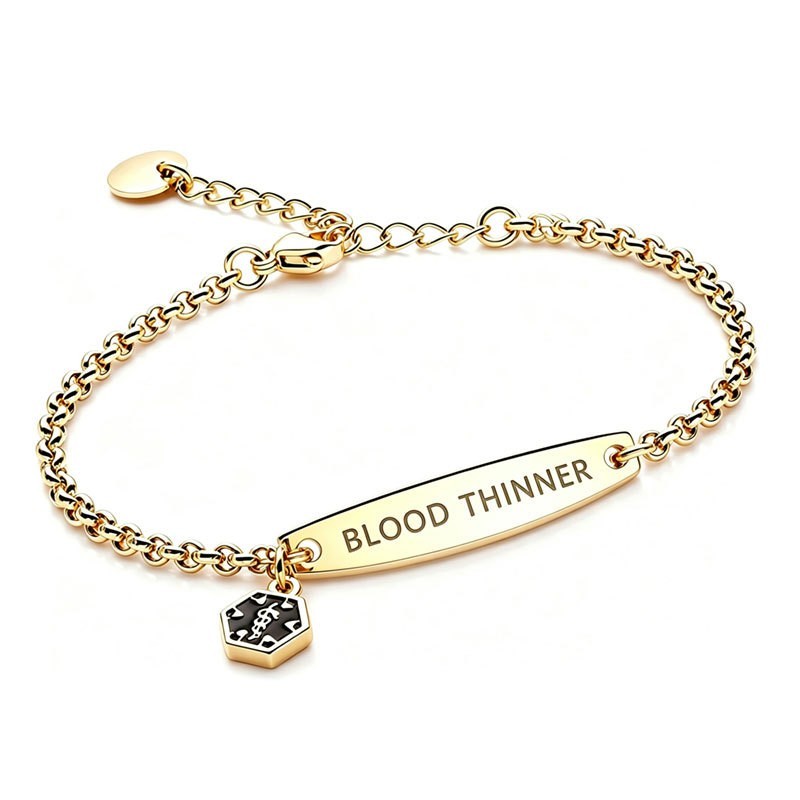 Free Engraving Medical ID Bracelet Stainless Steel Emergency Waterproof Jewelry