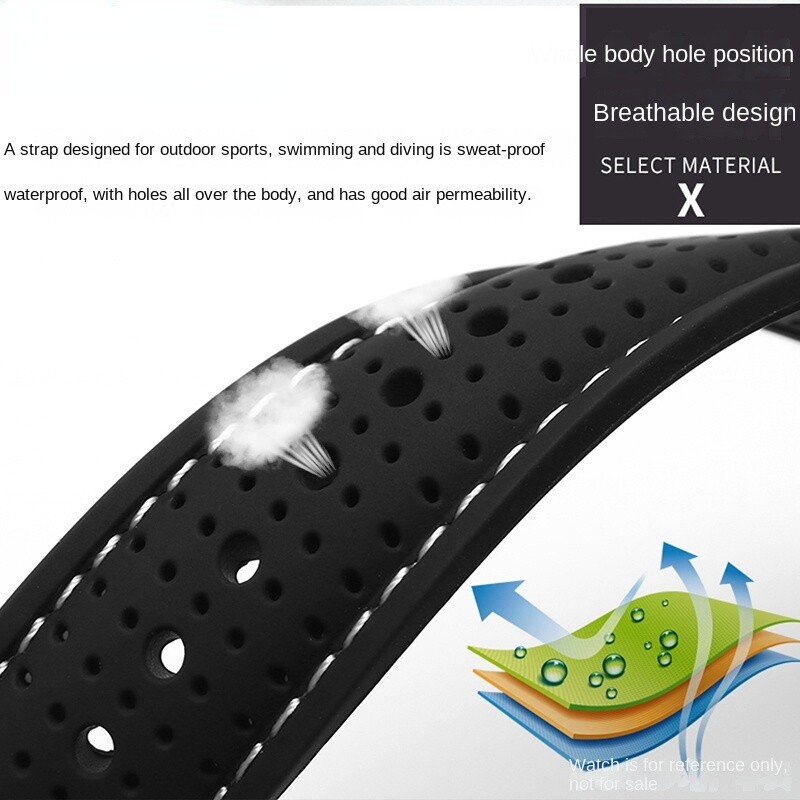 Correa De Silicona Transpirable Para Reloj Deportivo Correa De Goma Suave Resist