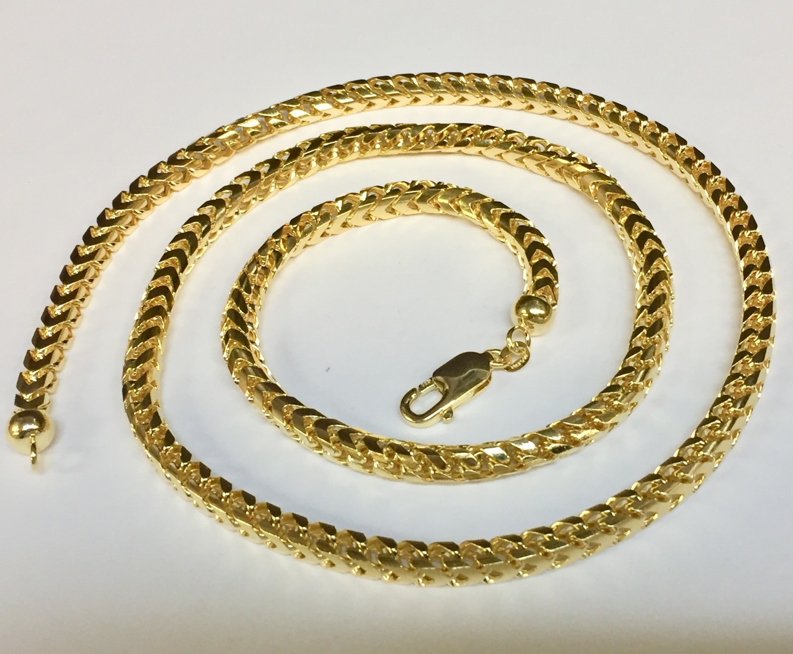 14k Yellow Gold 18″ Mens Solid Franco Link 4.7mm 63 Grams Pendant Chain Necklace