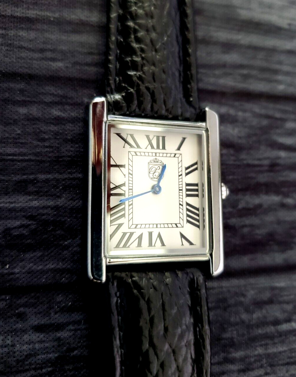 NICE Pierre Lucerne 1888 Vintage Tank Style Swiss Inspired Mens Watch Blk Band