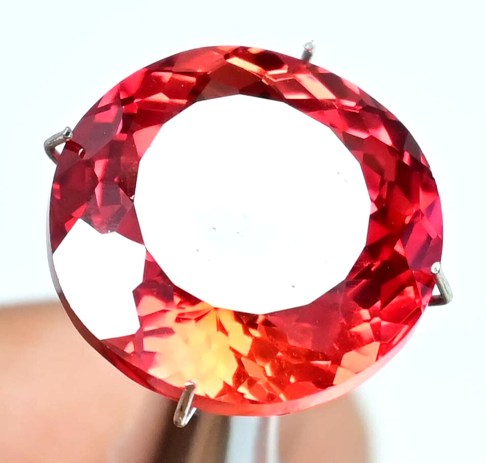 19.20 Ct Natural Sri Lanka Red Orange Spinel Certified Flawless Loose Gemstone