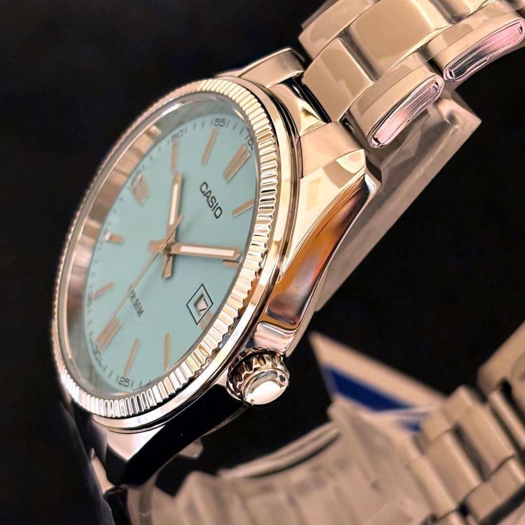 CASIO Men’s Watch Turquoise Blue Silver Color Men’s Watch