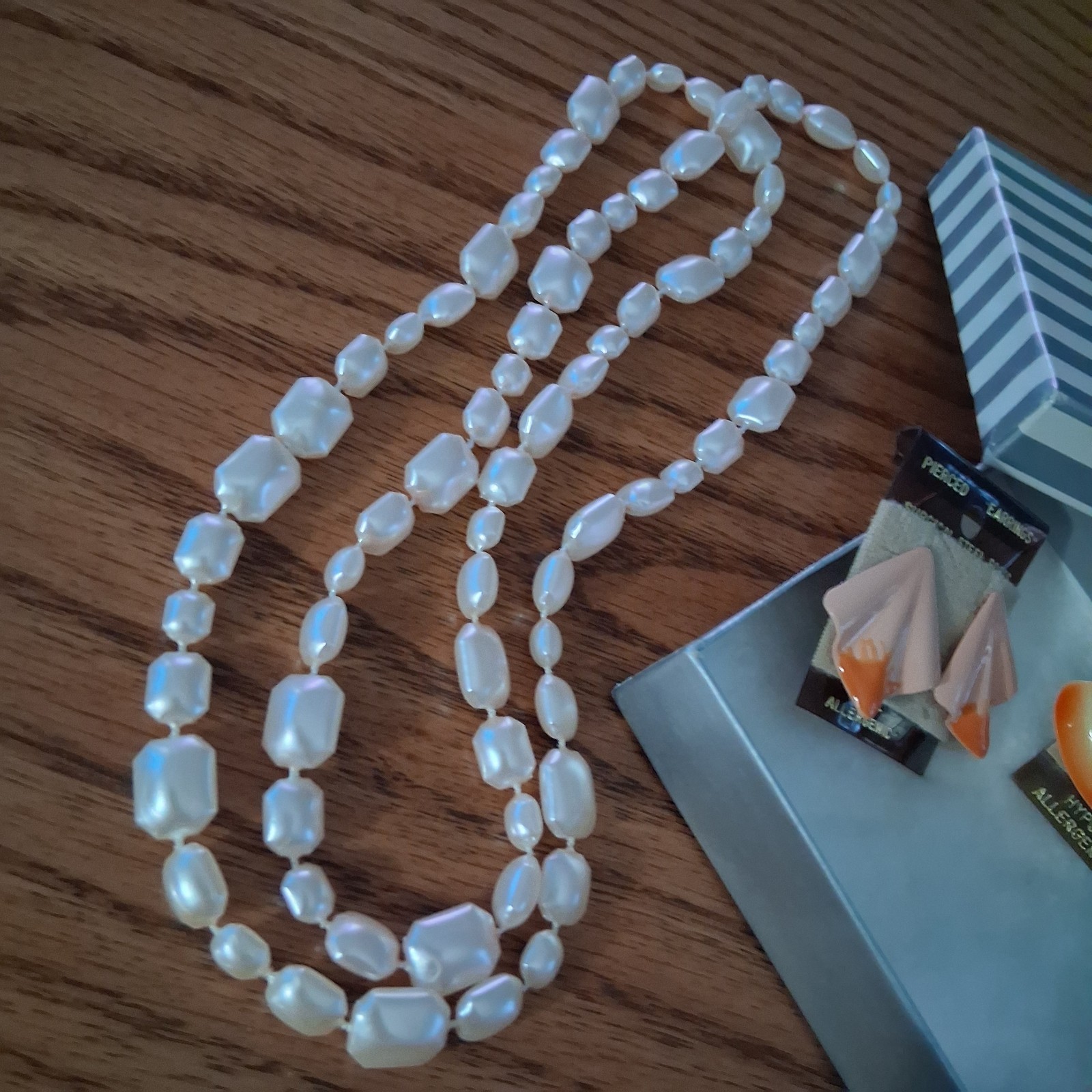 Vintage 1970s Enamel Statement Earring Set & Necklace Pink/Yellow/Orange