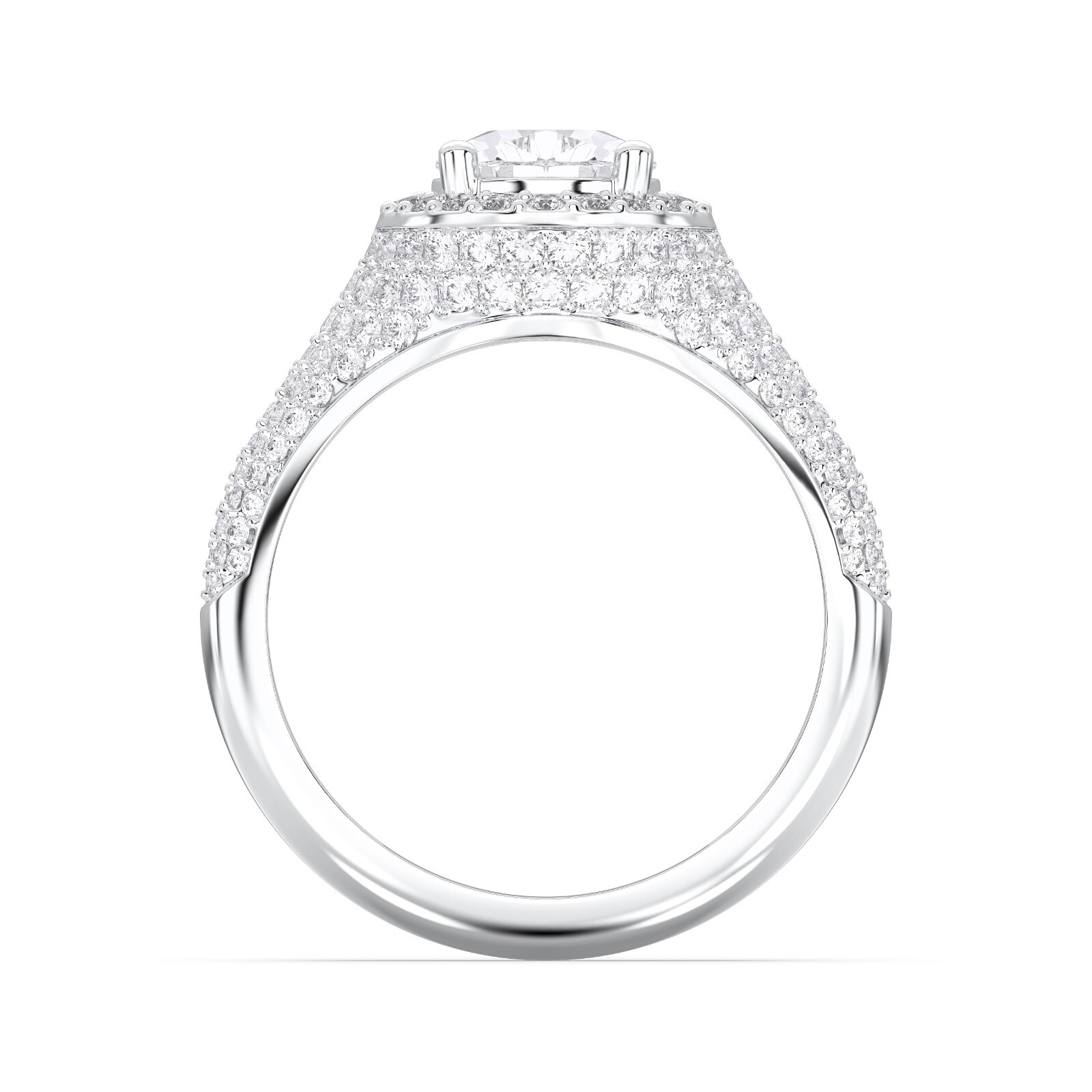 IGI Certified Lab Grown Diamond Engagement Ring 3.27ct Pear 14k Gold
