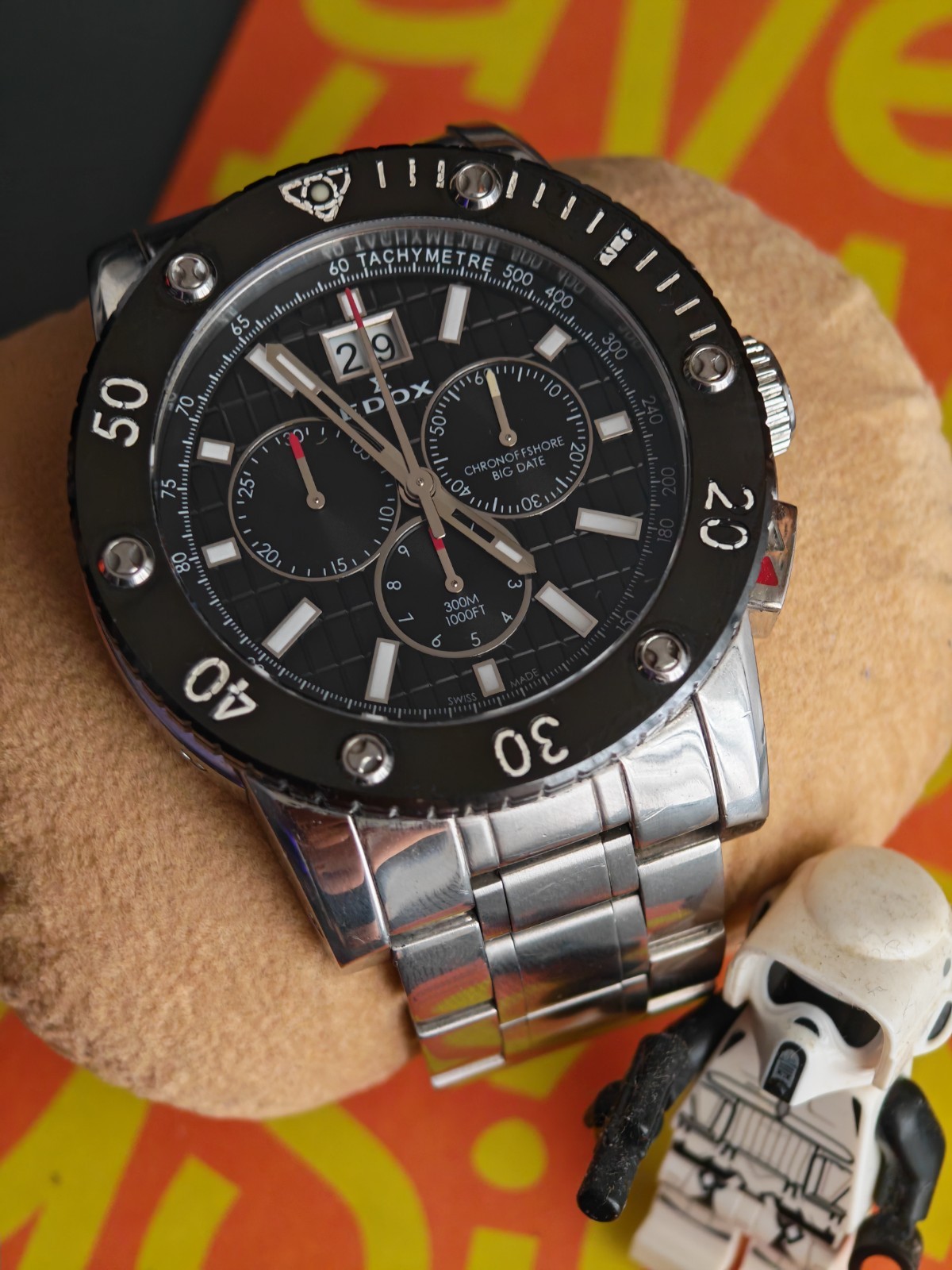 Rare Edox Chronoffshore Big Date Chronograph Swiss Quartz 300m Watch – RUNNING