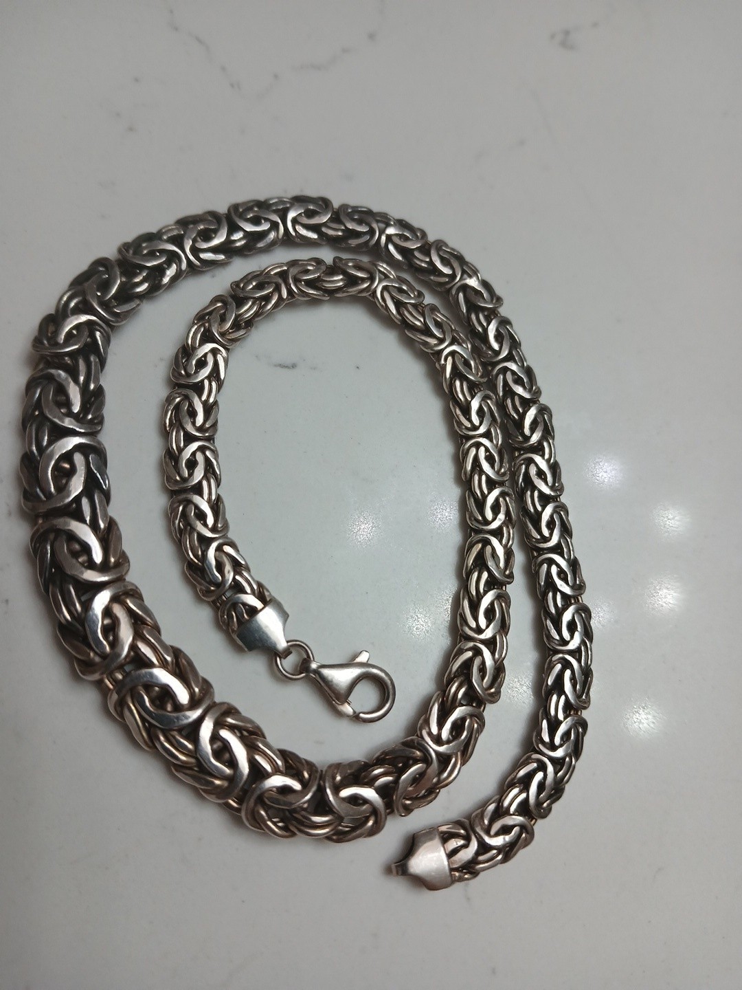 Graduating 925 Sterling Silver Turkish Chain High Quality Necklace Size 16″