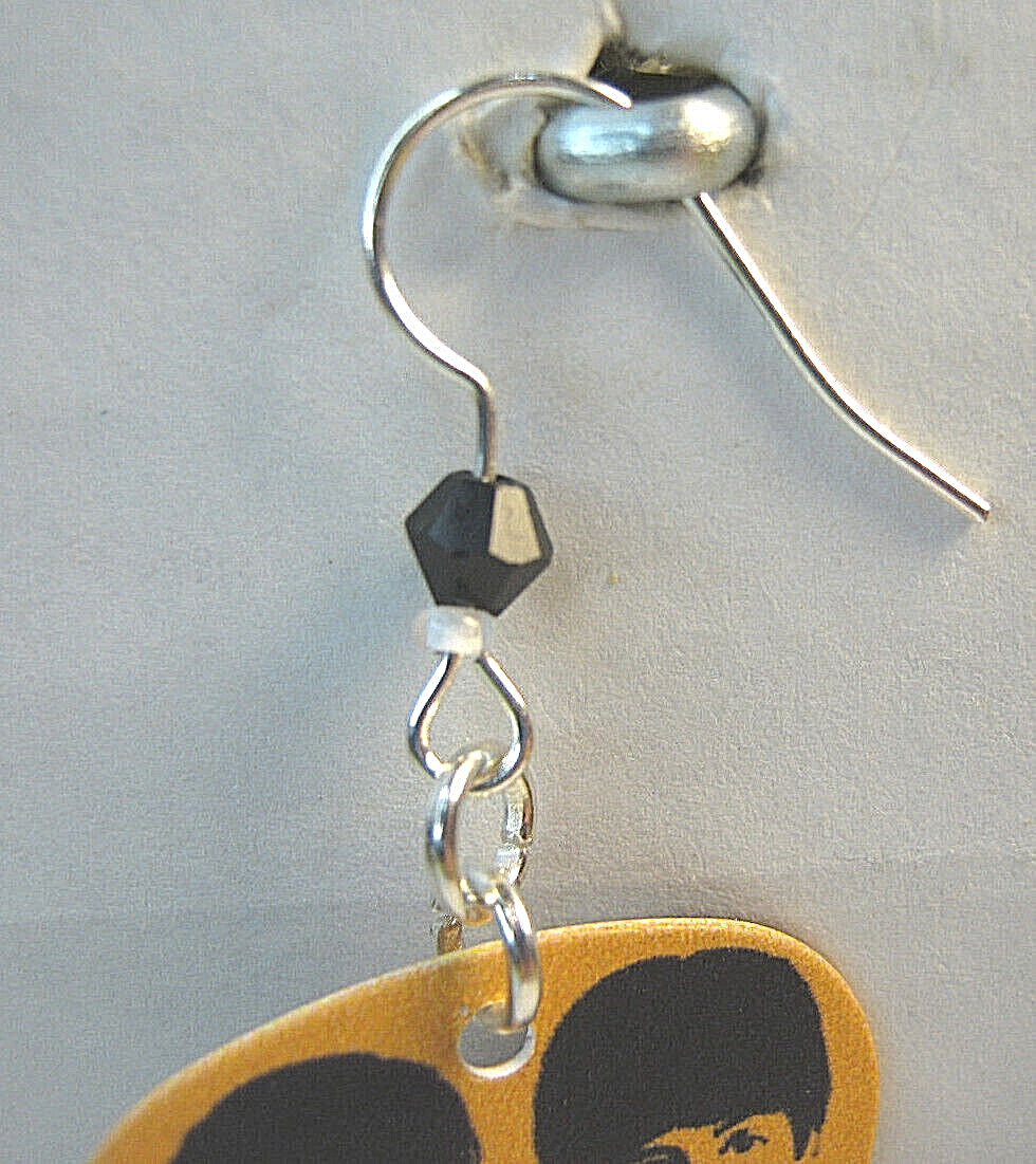 The Beatles “A Hard Day’s Night” Rock N’ Roll Beaded Guitar Pick Earrings