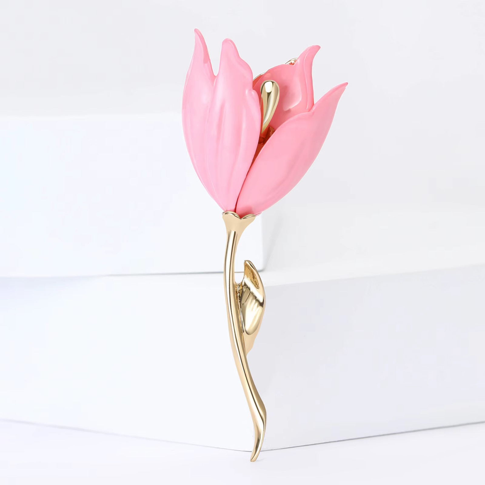 Women’s Enamel Tulip Flower Brooch Pin Fashion Alloy Lapel Badge Jewelry Gift