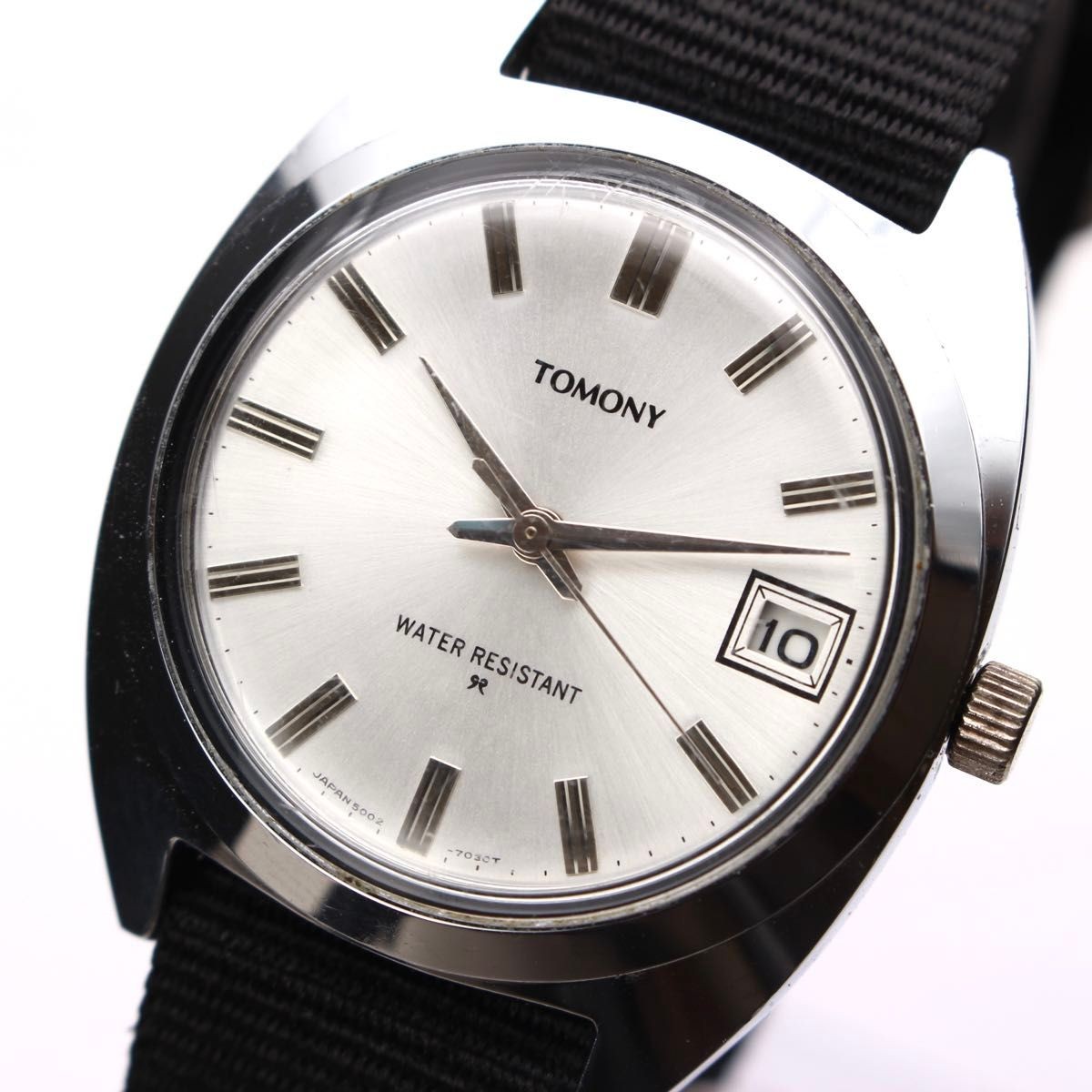 Seiko Tomony Hand Winding Watch 5000-7010 Silver Dial Japan Rare