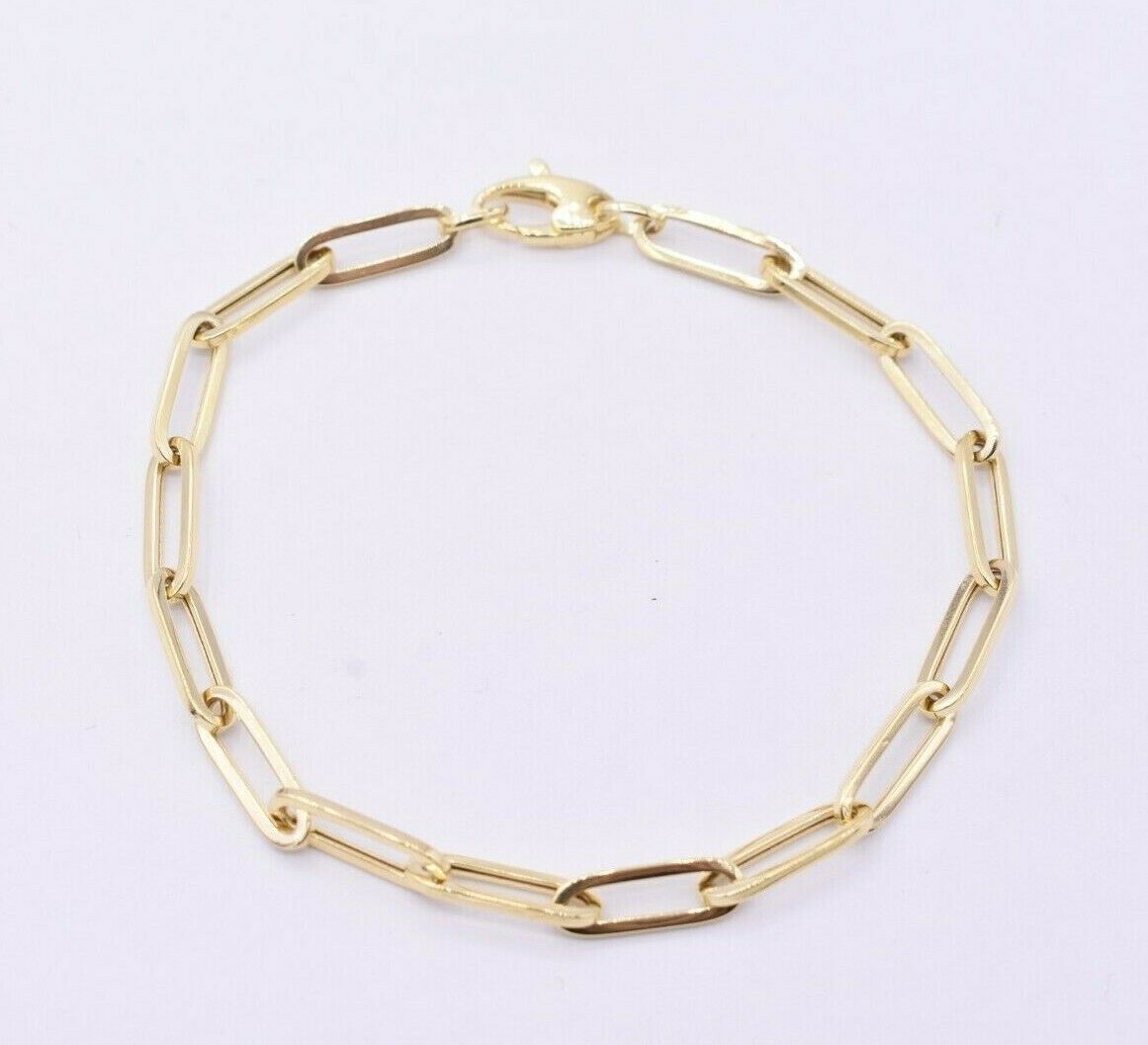 4.5mm Paperclip Link Bracelet Real 10K Yellow Gold ALL SIZES
