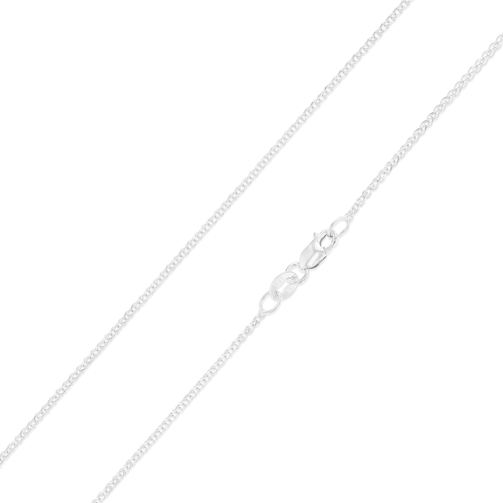 14K Yellow/White Solid Gold 1.2mm Flat Open Wheat Chain Lobster Clasp Necklace
