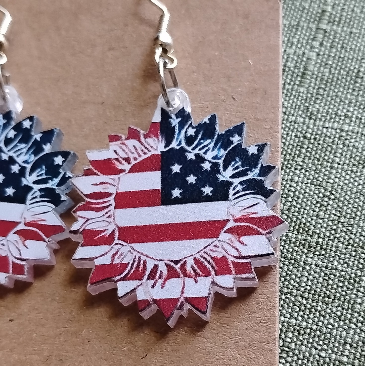 Patriotic Flag Earrings. Happy 250th America! 6037
