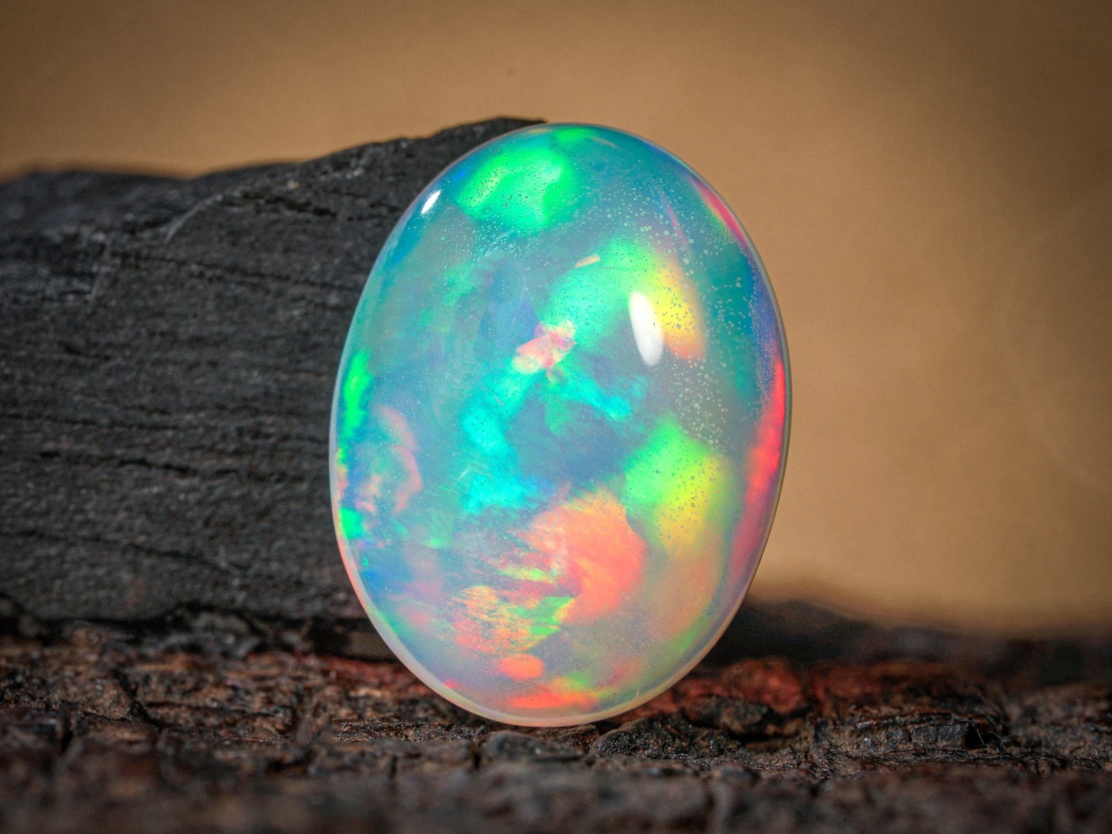 2.60 Carat Ethiopian Fire Opal Cabochon 12x9x4 MM Oval Shape Welo Fire Opal