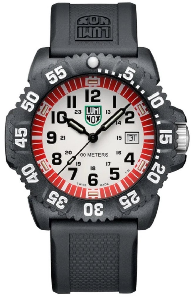 Luminox X2.2057 SEA LION CARBONOX red white black 44mm 10 ATM PU Men’s Watch NEW