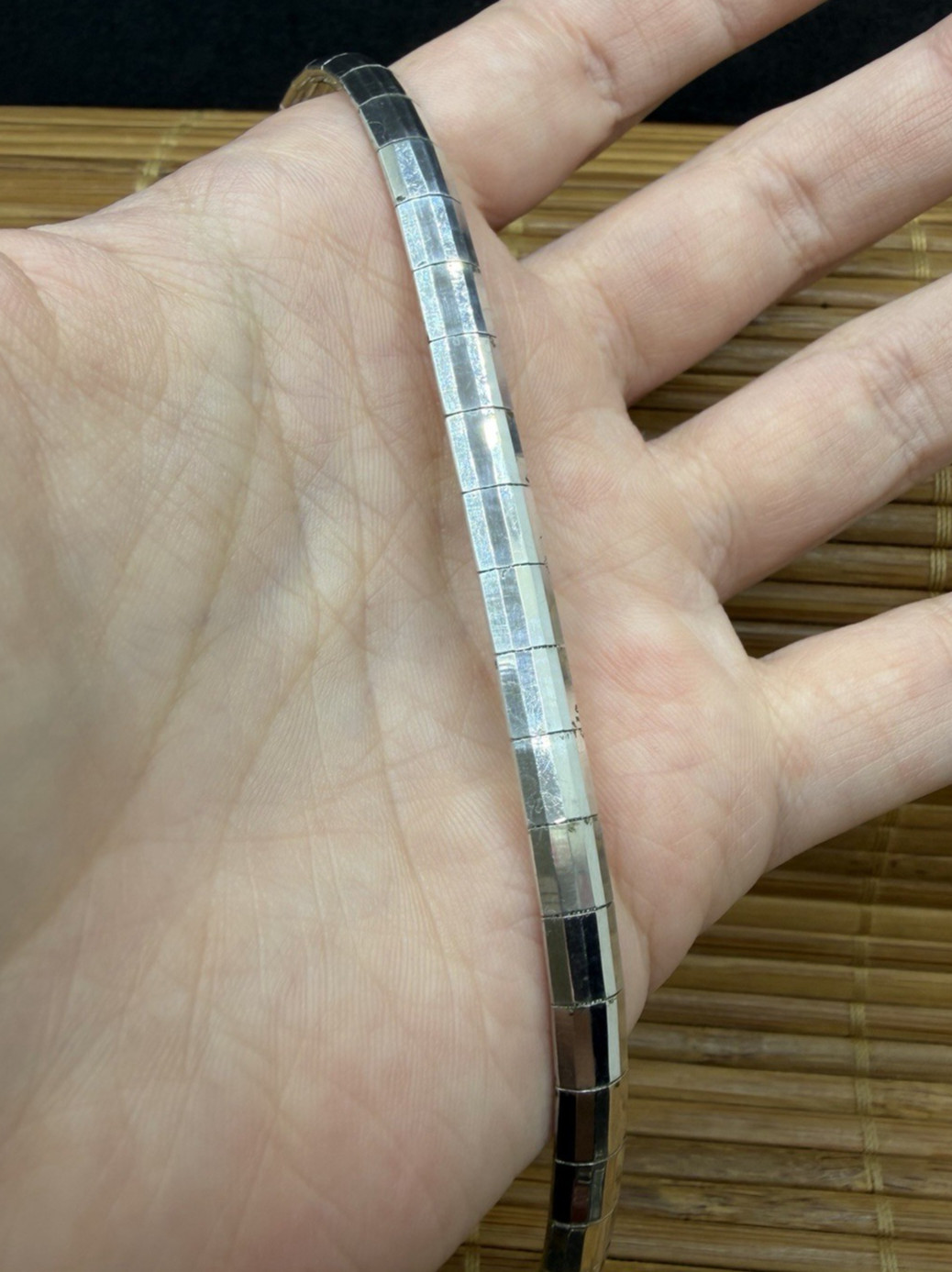 Vintage MILOR Italian Sterling Silver Omega Bangle Bracelet