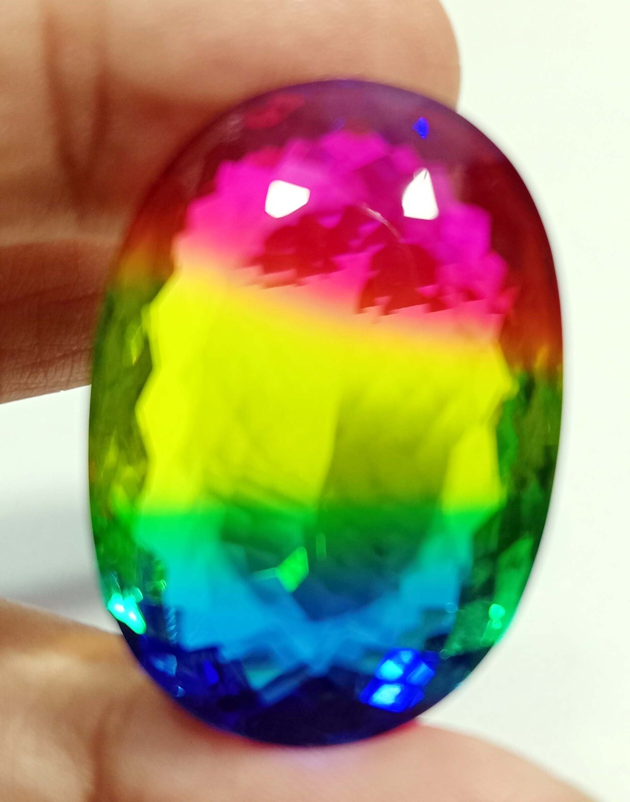 Oval Cut Natural 80-81 Ct Tourmaline Bi-Colour Loose EGL Gemstone KH447