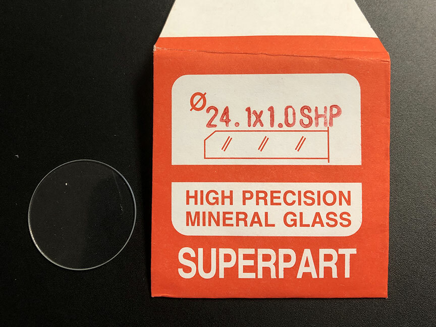 1.0mm Thick Flat Round Mineral Glass Watch Crystal 24.1mm – 25.0mm Diameter