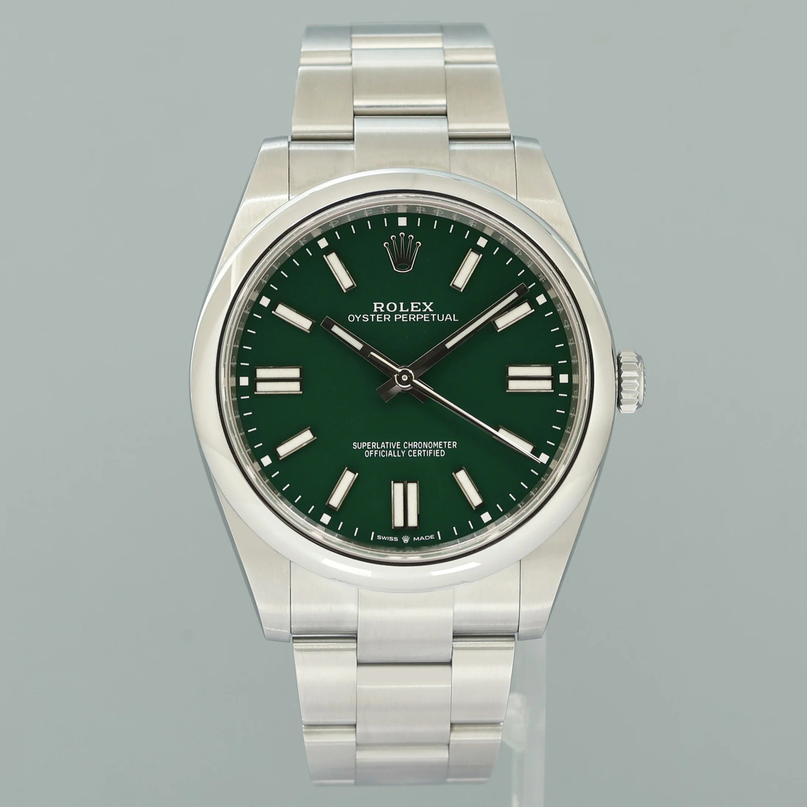 2024 NEW PAPERS ROLEX 124300 Oyster Perpetual 41mm Green Dial Oyster Watch Box