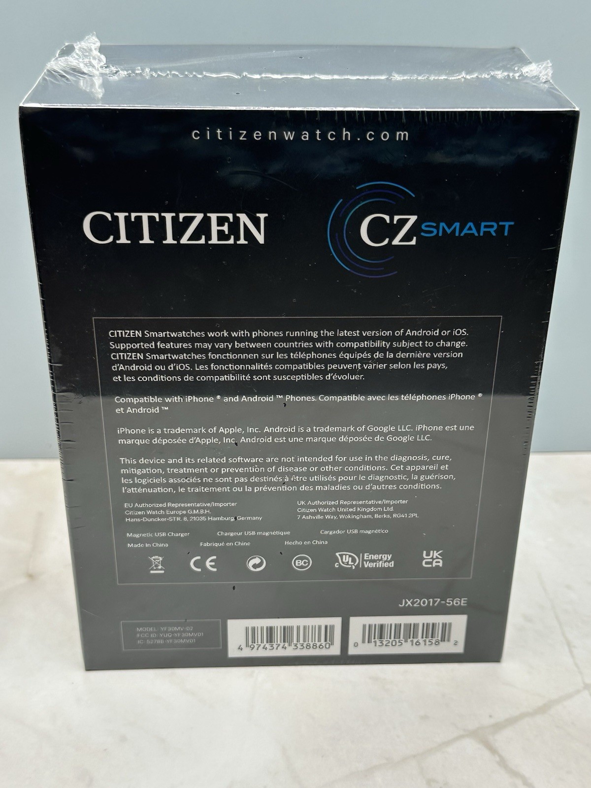 Citizen CZ Smart Watch Hybrid JX2017-56E Black Dial Black Bracelet Men’s