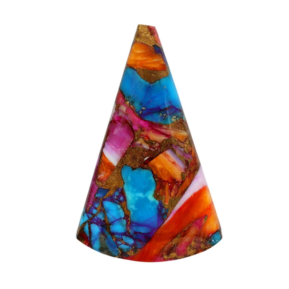 Natural Kingman Orange Dahlia Turquoise 21.5×34.1×5 mm Fancy Gemstone LS78-06890