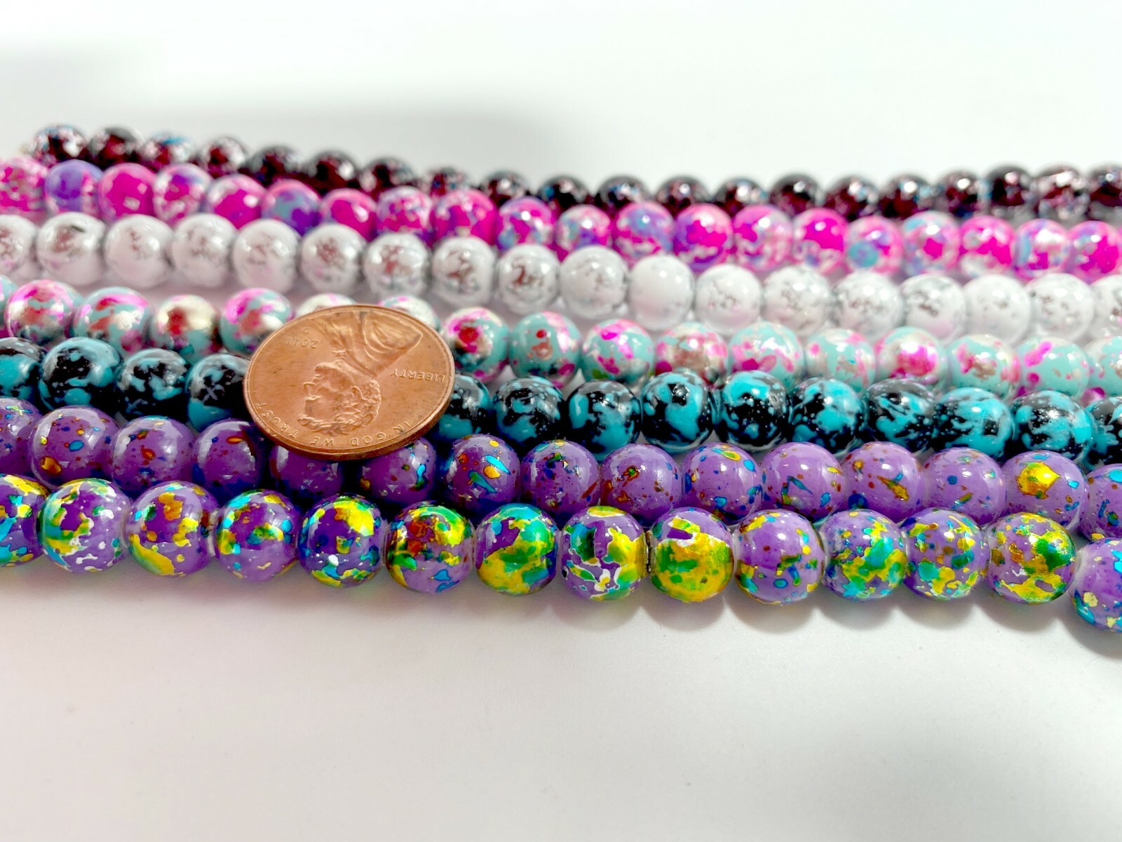 8mm Round Glass Beads for Jewelry Making Round Bead 200 pcs Specialty Mix