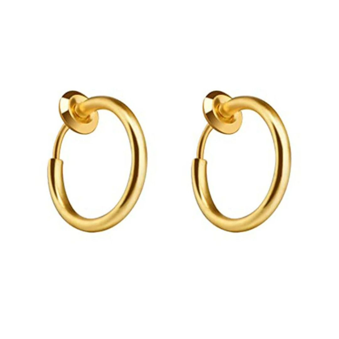 Women Clip On Hoop Earrings Stainless Steel Clip On Earrings Non-Pierced 1-3Pair