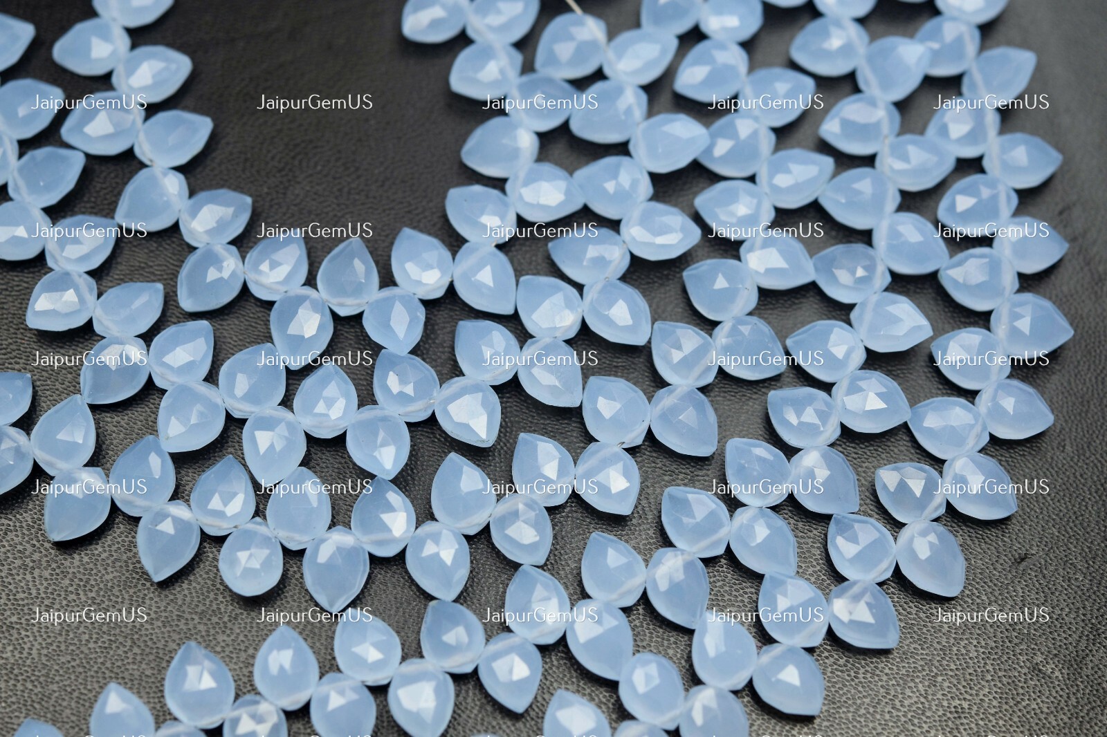 7 Inches Strand, Holly Blue Quartz Faceted Fancy Pear Shape Size-8.00mm Approx