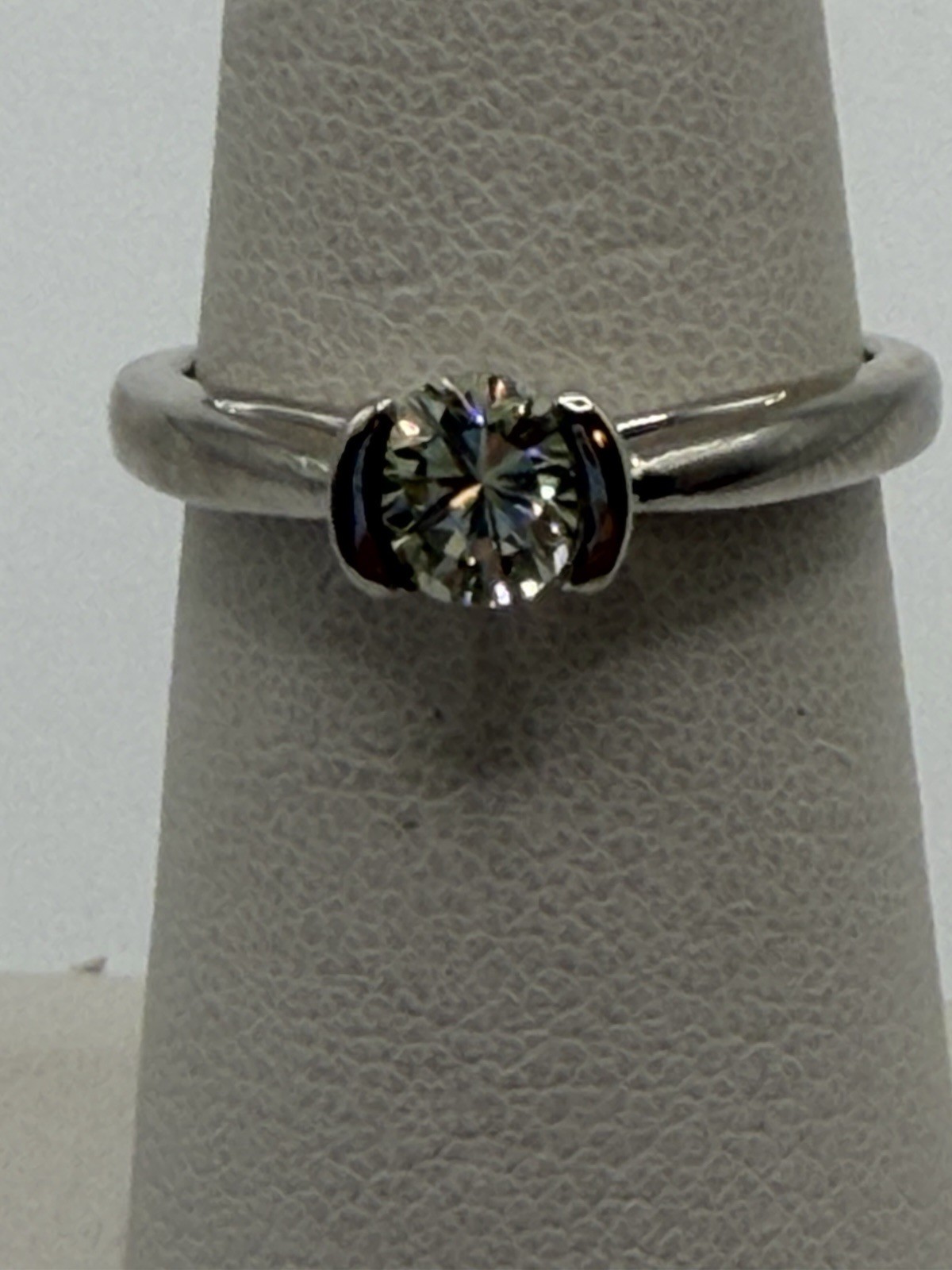 Palladium 3 Diamond Engagement Ring Sz 6.5