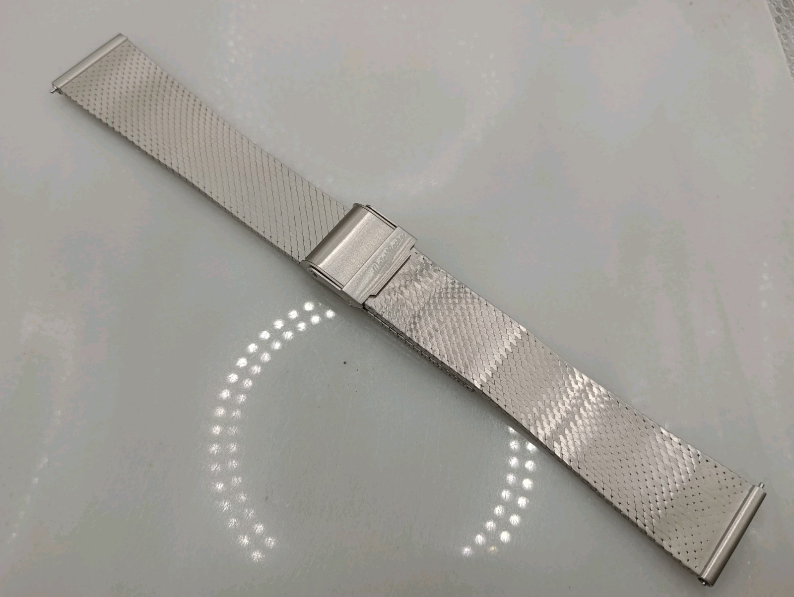 New Watchgecko 20mm Calibre 1960 Mesh Stainless Watch Strap Bracelet Satin 6B364
