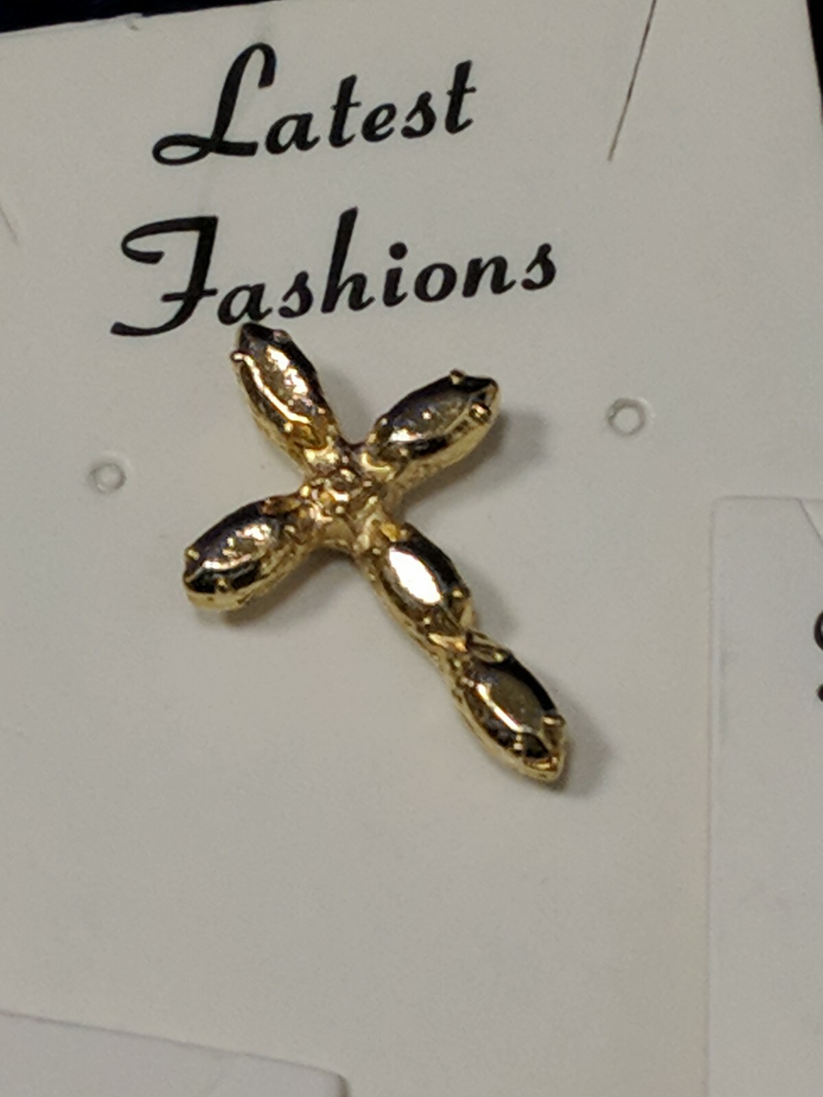 12X Vintage/Classic Gold Tone Cross Pins/Brooch Made in USA:Holy Religious Jesus