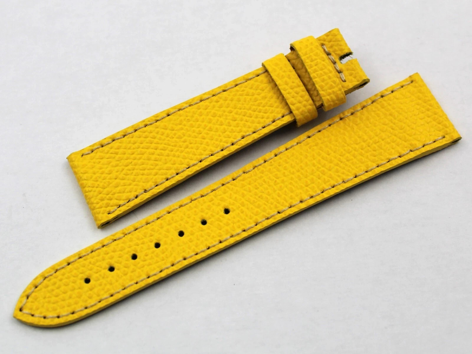 Handcrafted Genuine Hammered Leather Strap Yellow Flat Various Sizes Accessories